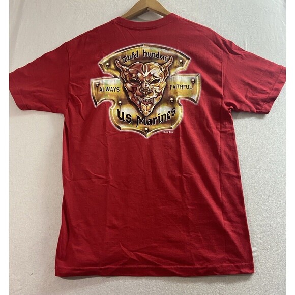 Rothco US Marines T Shirt Mens Large Red Always Faithful Military Crew Neck - Picture 5 of 7